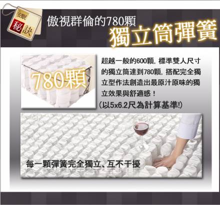 【睡眠達人SL2501】國家專利,獨立筒床墊,彈簧增量,軟中帶Q,天絲棉,記憶綿,標準雙人,MIT (送USB保暖毯)