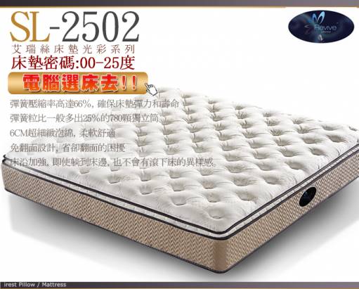 【睡眠達人SL2502】國家專利,獨立筒床墊,彈簧增量,軟中帶Q,加厚舒適層,標準雙人,MIT (送USB保暖毯)