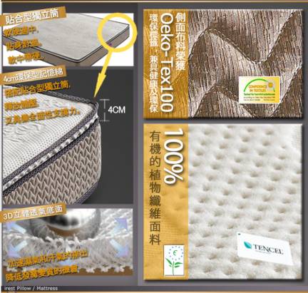 [睡眠達人SL4301]國家專利,強化型獨立筒床墊,天絲棉,記憶綿,提升全面支撐,標準單人,MIT(送USB保暖毯)