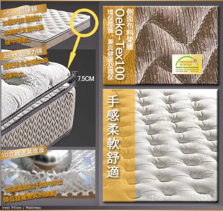 [睡眠達人SL4303]國家專利,強化型獨立筒床墊,比利時乳膠,提升全面支撐,特大雙人,MIT(送USB保暖毯)