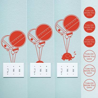 【Smart Design】創意無痕壁貼◆氣球與象 8色可選