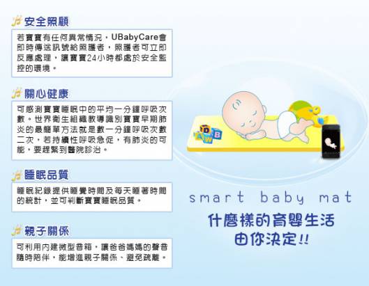 UBabyCare 聰明嬰兒活動感測床墊 (智慧手機平板型)