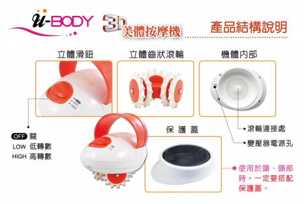 【U-BODY】 3D滾輪按摩器◎新品上市！電視購物狂銷～獨家贈送冷熱雙向美體組