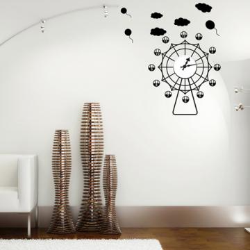 【Smart Design】創意無痕壁貼◆摩天輪時鐘 8色可選(含時鐘機芯)