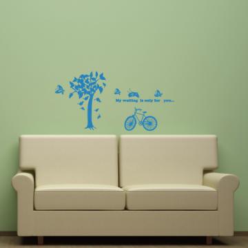 【Smart Design】創意無痕壁貼◆樹與腳踏車