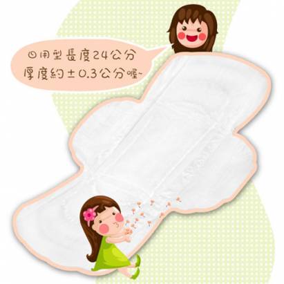 [舒適達人]草本負離子衛生棉-日用型(24cm)10片x36包