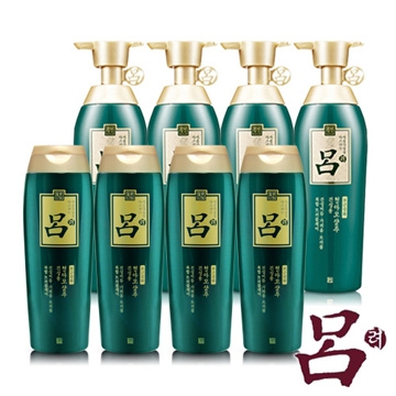 【呂 Ryoe】綠瓶頭皮乾癢洗髮精8件組(400ml*4瓶+200ml*4瓶)