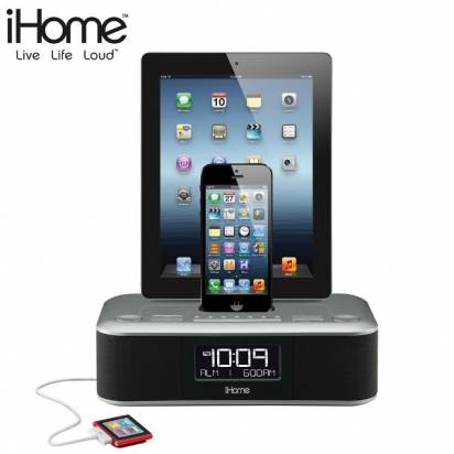 iHome iDL100 雙插座音樂播放器 for iPhone5/5s (送瑞士設計復古電話)