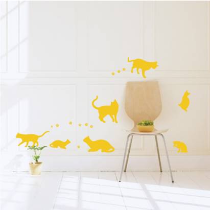 【Smart Design】創意無痕壁貼◆玩耍貓咪 8色可選