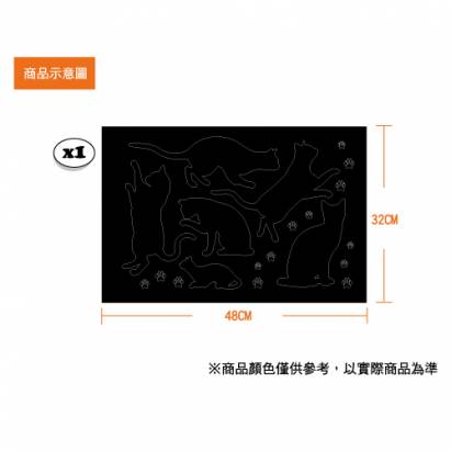 【Smart Design】創意無痕壁貼◆快樂貓咪 夜光綠