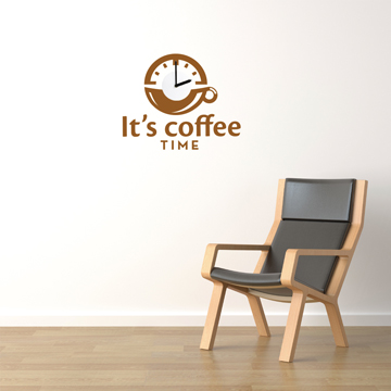 【Smart Design】創意無痕壁貼◆咖啡時光(含時鐘機心)