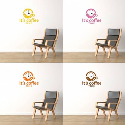 【Smart Design】創意無痕壁貼◆咖啡時光(含時鐘機心)