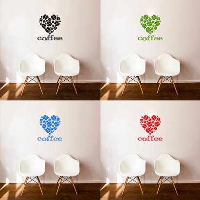 【Smart Design】創意無痕壁貼◆love coffee