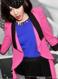《正品玫瑰園》時尚派對不規則七分袖西裝外套(2色)