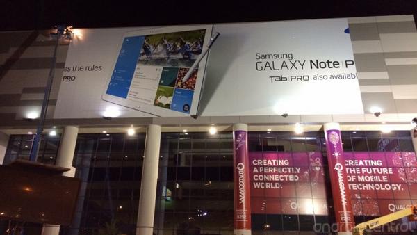 CES 2014：在會場的看板上赫然發現三星的Galaxy Note Pro以及Tab Pro