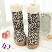 《LD image》甜美悄皮．個性雲豹紋休閒雪靴（氣質白）