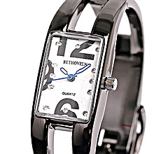 Bethoven 黑帶數字星辰-經典手環式腕錶(灰)