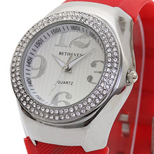 Bethoven 夢幻巨星 奢華晶鑽腕錶 (紅)