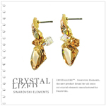 新光飾品‧黃色魅影菱形水晶耳環 EH88077