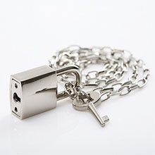 A+ accessories 愛你鎖屬-西德純鋼造型項鍊(銀白色)
