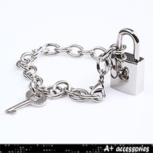 A+ accessories 愛你鎖屬-西德純鋼造型手鍊(銀白色)