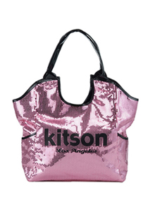 《kitson》 雙色亮片托特包 PINK / BLACK