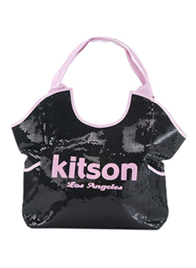 《kitson》 雙色亮片托特包 BLACK / PINK