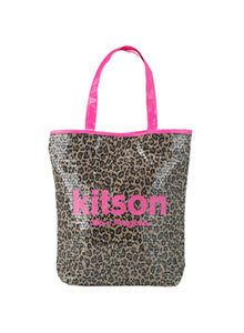 《kitson》 豹紋亮片托特包(長型) PINK / PINK