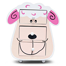 Wally Fun 三抽木製可愛動物飾品盒－綿羊