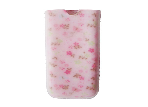 iPhone 彩漾矽織套-粉紅小花