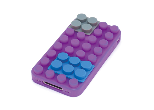 iPhone 4矽膠積木保護套-紫色