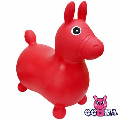 QQMa 快樂寶貝素雅充氣跳跳馬(紅)