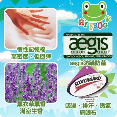 Hifrog 台灣製造高密度記憶兒童側趴枕-3M防蹣抗菌枕套