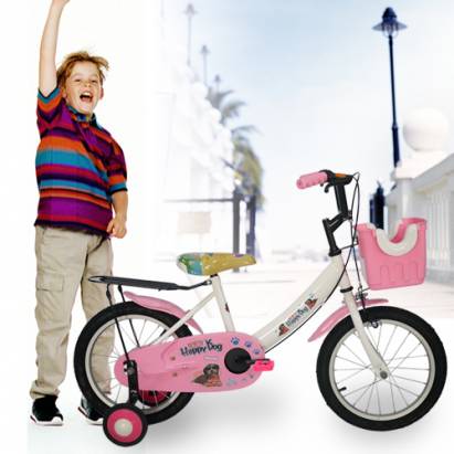 Adagio 16吋酷樂狗打氣胎童車附置物籃-粉色