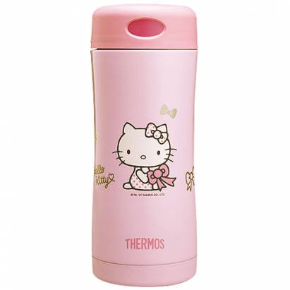 【THERMOS膳魔師】Hello Kitty雙層真空保溫杯瓶400ml-粉色PK