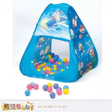 魔法Baby~親親安全玩具~三角帳篷~100球(彩盒裝)~兒童遊戲器材~dcbh01