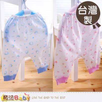 嬰兒初生褲 台灣製純棉薄緹花布嬰兒服(藍.粉) 0~6M 魔法Baby  h1095