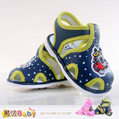 嬰幼兒涼鞋 踩下會嗶嗶叫涼鞋 寶寶鞋(藍.粉) 魔法Baby~sh4285