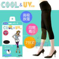 【美人欲望】日本製Cool涼感 豔陽對策階段式著壓7分丈美腿褲襪 黑色