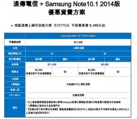 三星在台推出 Galaxy Note 10.1 2014 版，強調擁有 Note 3 級的核心規格與 WQXGA 螢幕