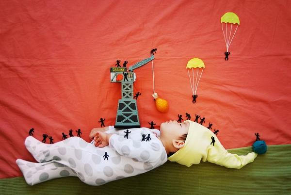 創意媽媽為熟睡寶寶拍製夢幻旅程