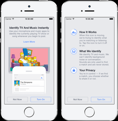 Facebook iOS / Android 新功能:「聽出」你看的節目, 聽的音樂 [影片]