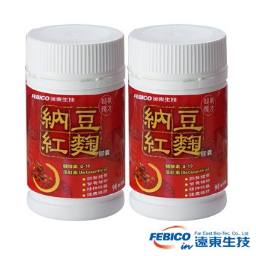 遠東生技 納豆紅麴複方膠囊(500mg/90顆)2瓶