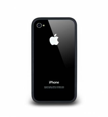 iPhone4/4S-碳纖紋路保護框-碳黑色