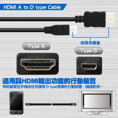 HDMI D TYPE(Micro HDMI)高速傳輸線