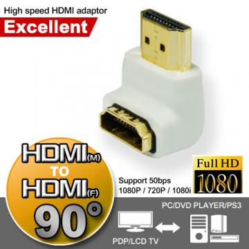 超穩定HDMI(公)對HDMI(母)極速轉接頭(90度)