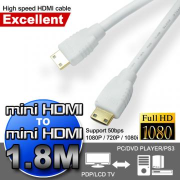 超高畫質mini HDMI對mini HDMI極速傳輸線(1.8M)