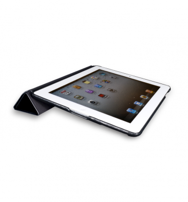 New iPad-Vellum-蜥蜴皮紋對開皮套-碳黑色