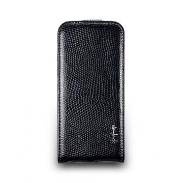 iPhone5/5s- Vellum Series- 蜥蜴掀蓋式皮套-碳黑色