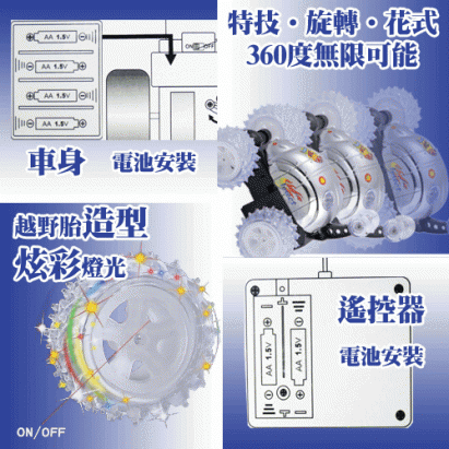 360度發光特技越野遙控車(顏色隨機出貨不挑款)